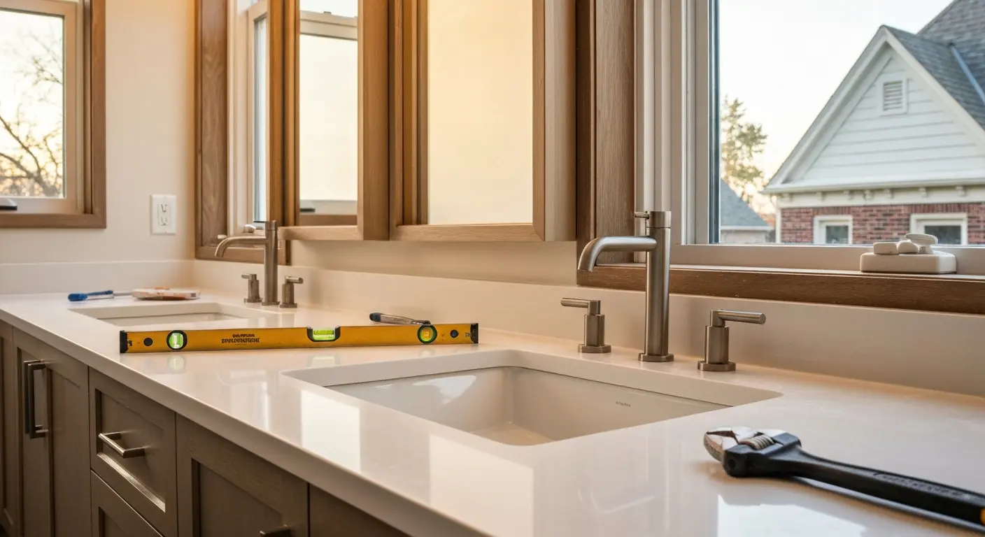 Bathroom vanity installation
