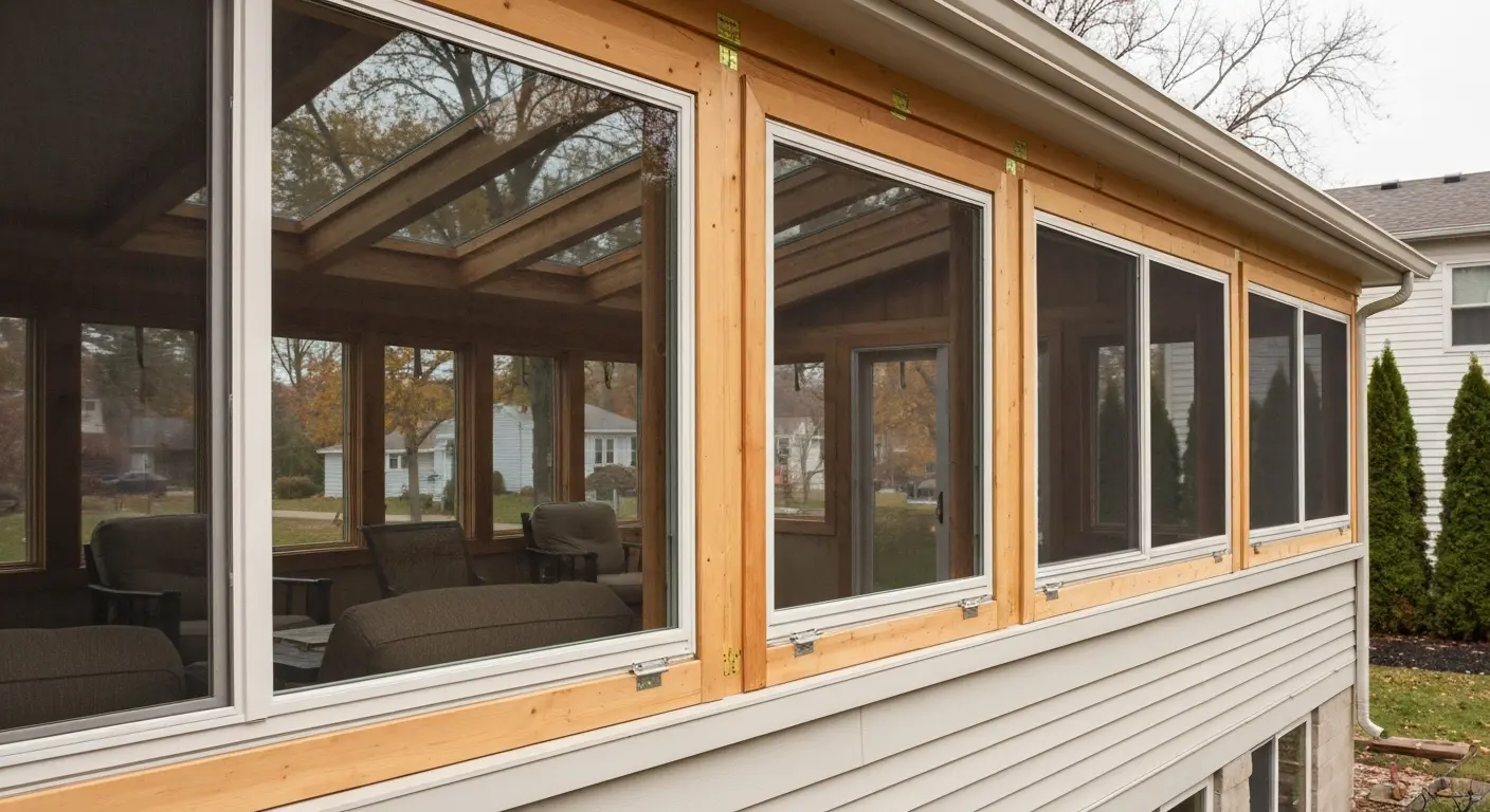 Three-season room addition in Hammond