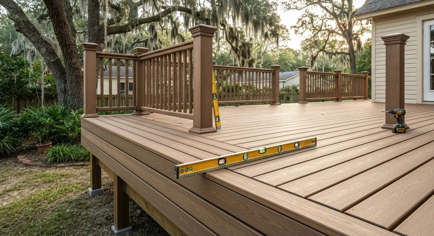 Composite decking installation