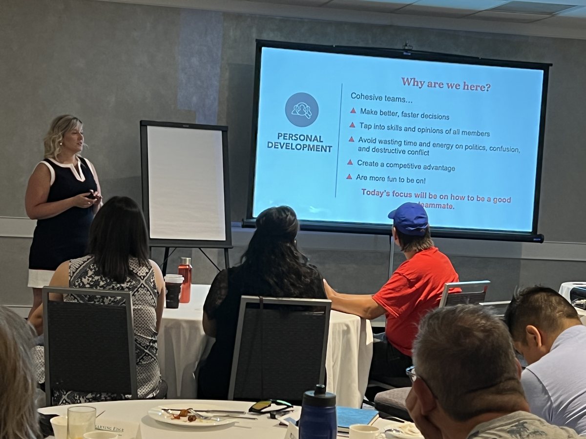 Crystal-Lee Olson facilitating a team development session