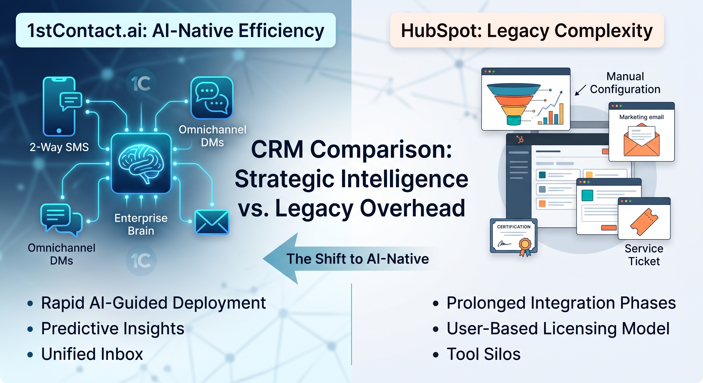 1stContact.ai vs HubSpot: The AI-First CRM Revolution