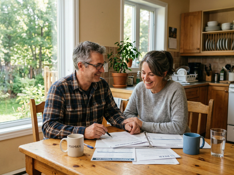 Couple consultant leurs finances