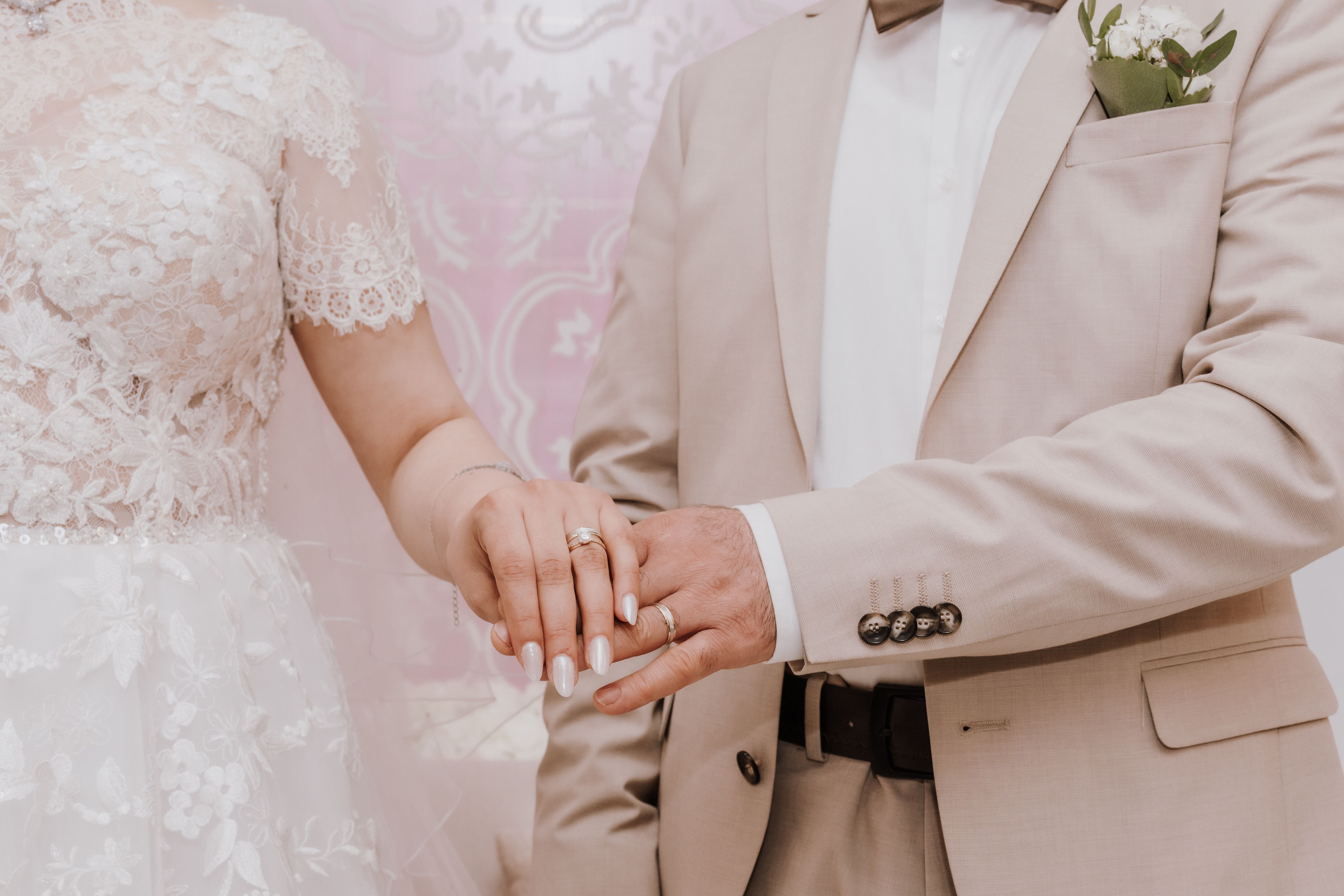 A couple preparing for their wedding