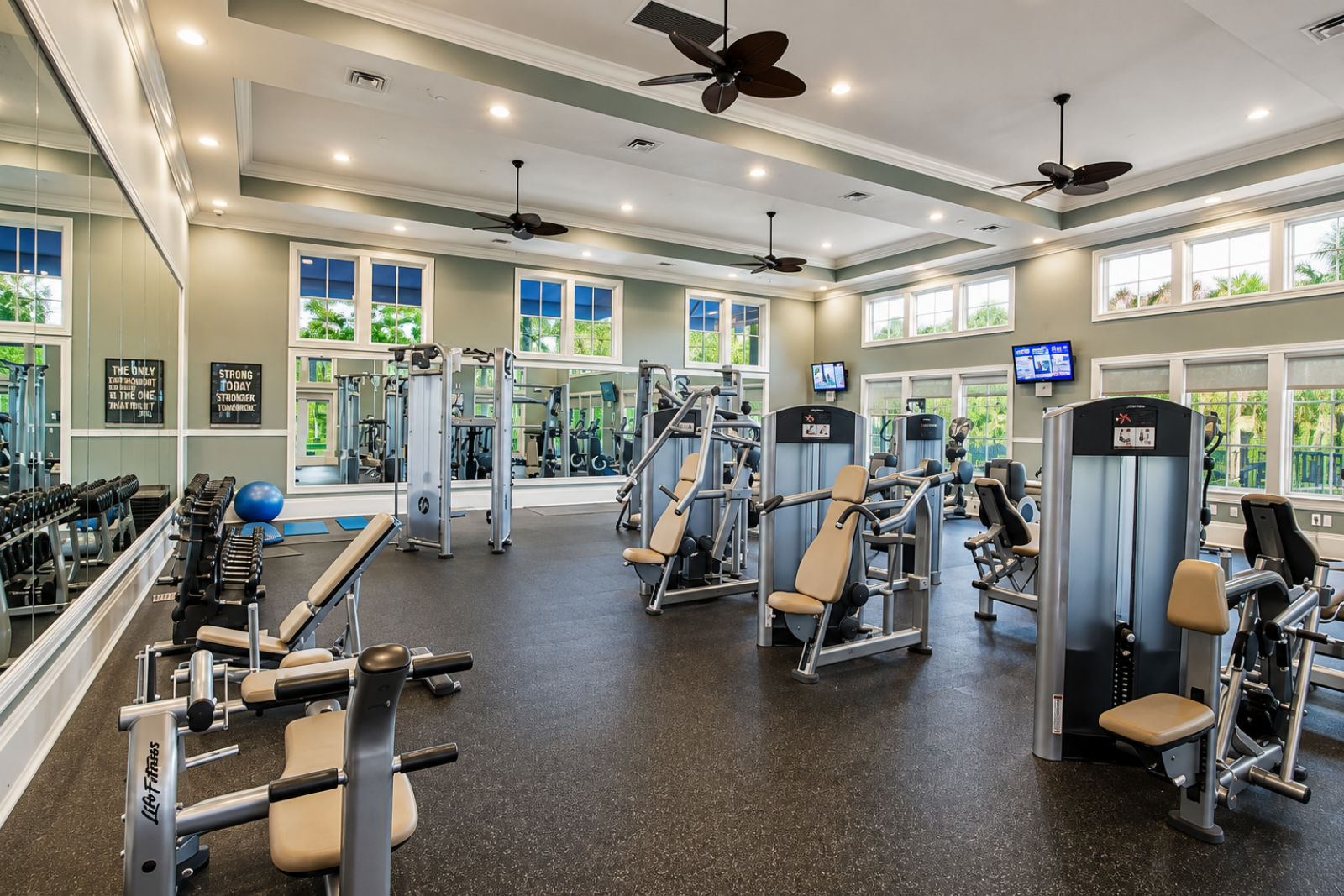 Interior of the Nocatee Fitness Club with cardio and strength training equipment Interior of the Nocatee Fitness Club with cardio and strength training equipment