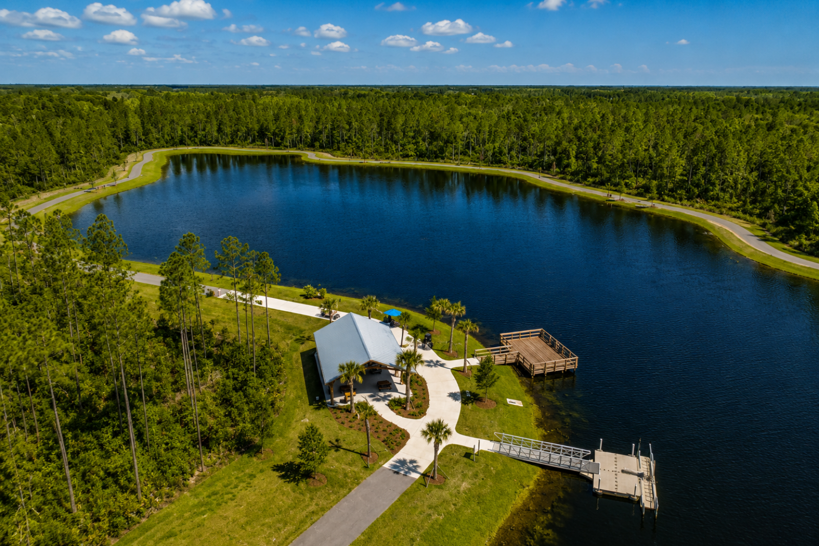 Settler's Pond fishing dock and outdoor recreation area in Nocatee Settler's Pond fishing dock and outdoor recreation area in Nocatee