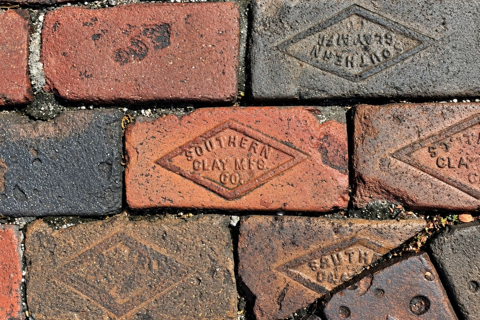 Southern Clay MFC Co stamp on a historic brick preserved in Twenty Mile at Nocatee