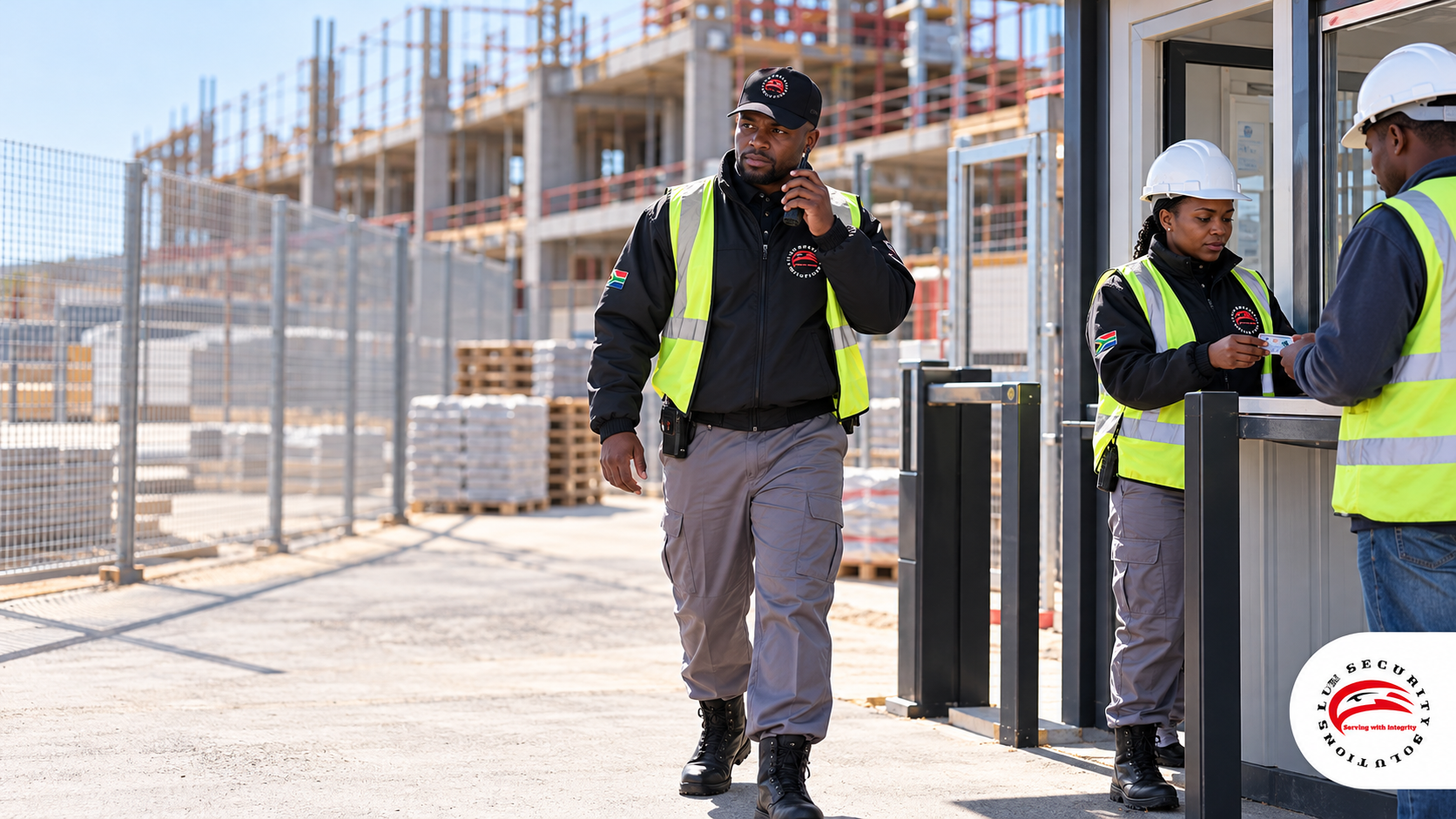 LUM Security Solutions event security team managing entry control at a public event