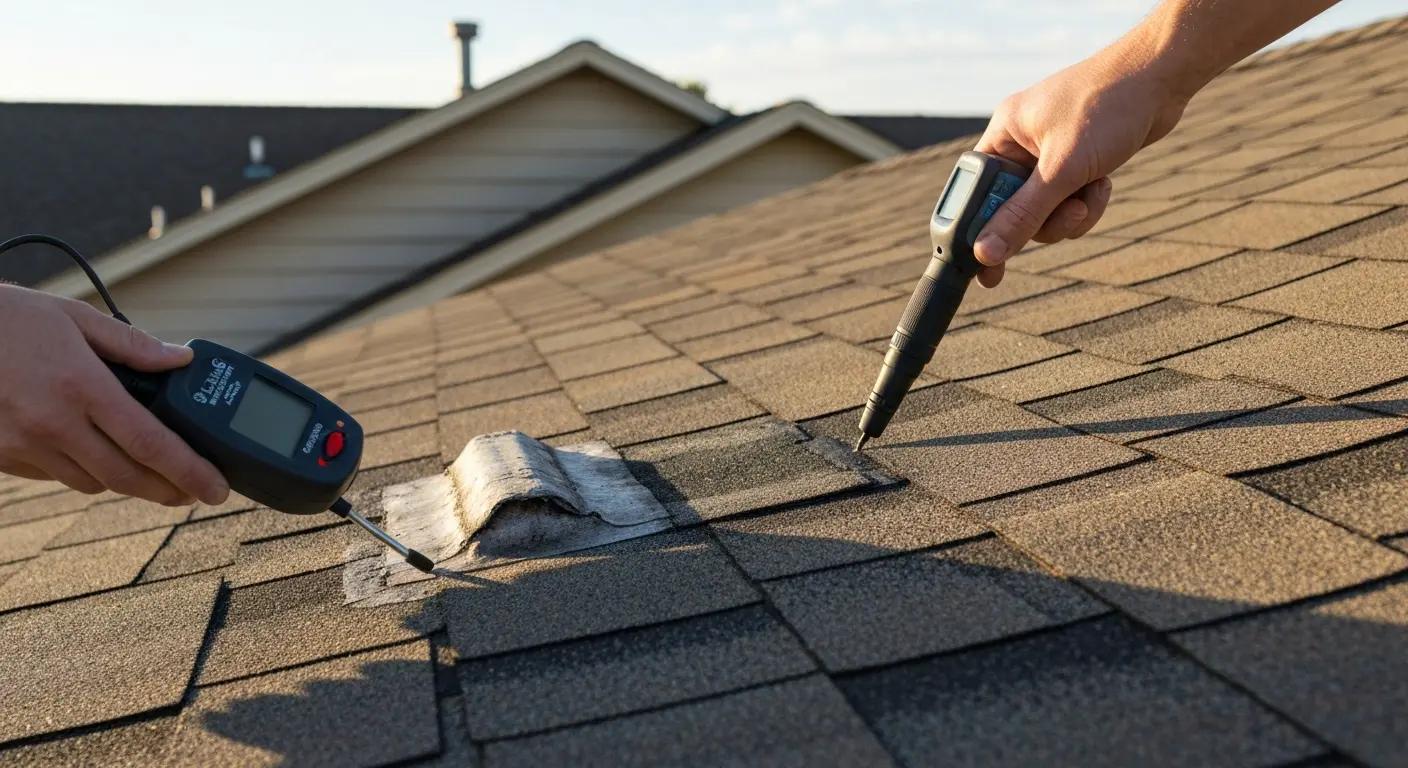 Roof inspection in progress