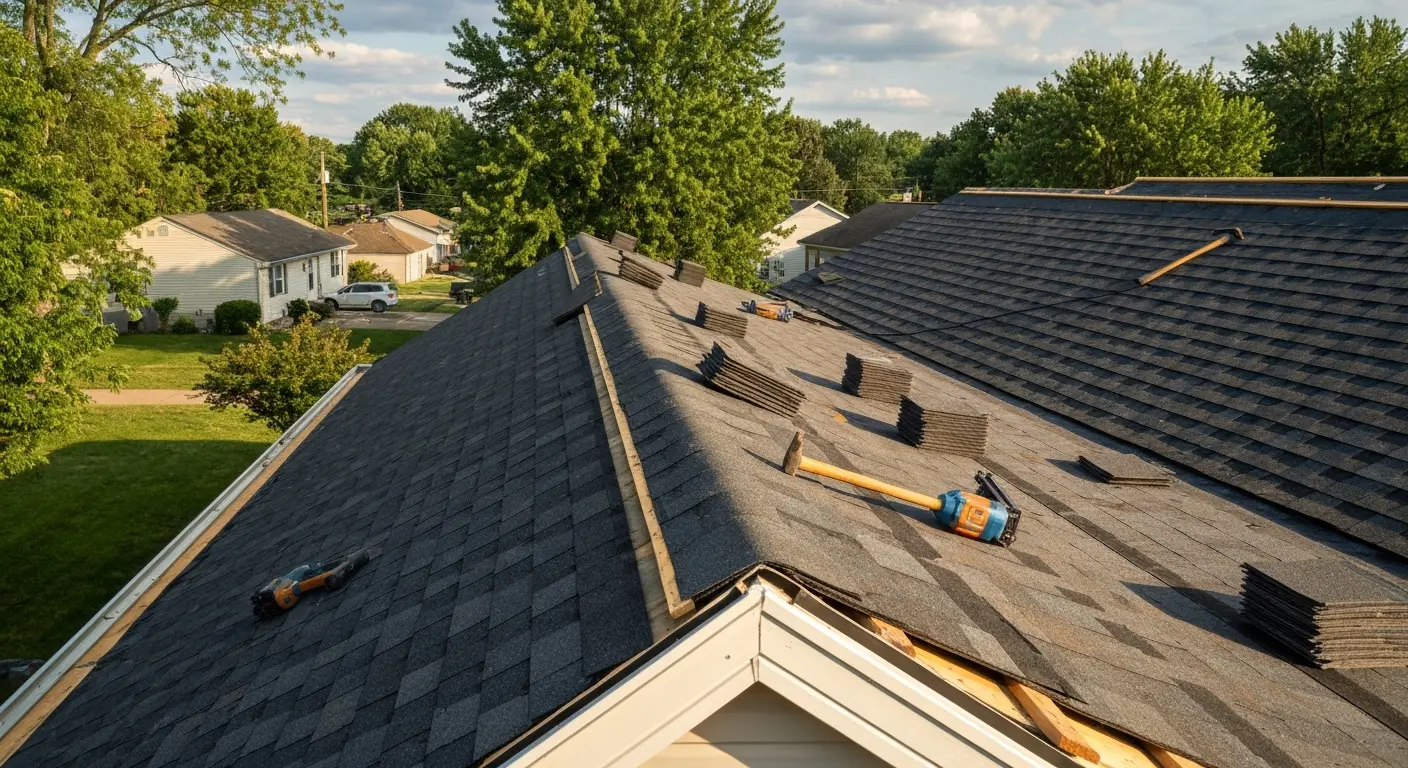 Roof replacement project in Milford