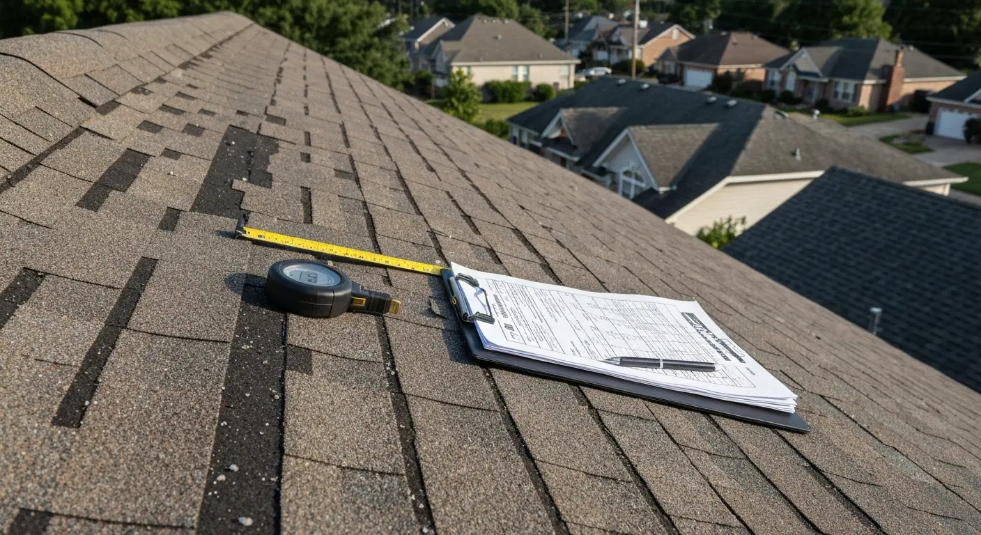 Storm damage inspection on Monroe roof