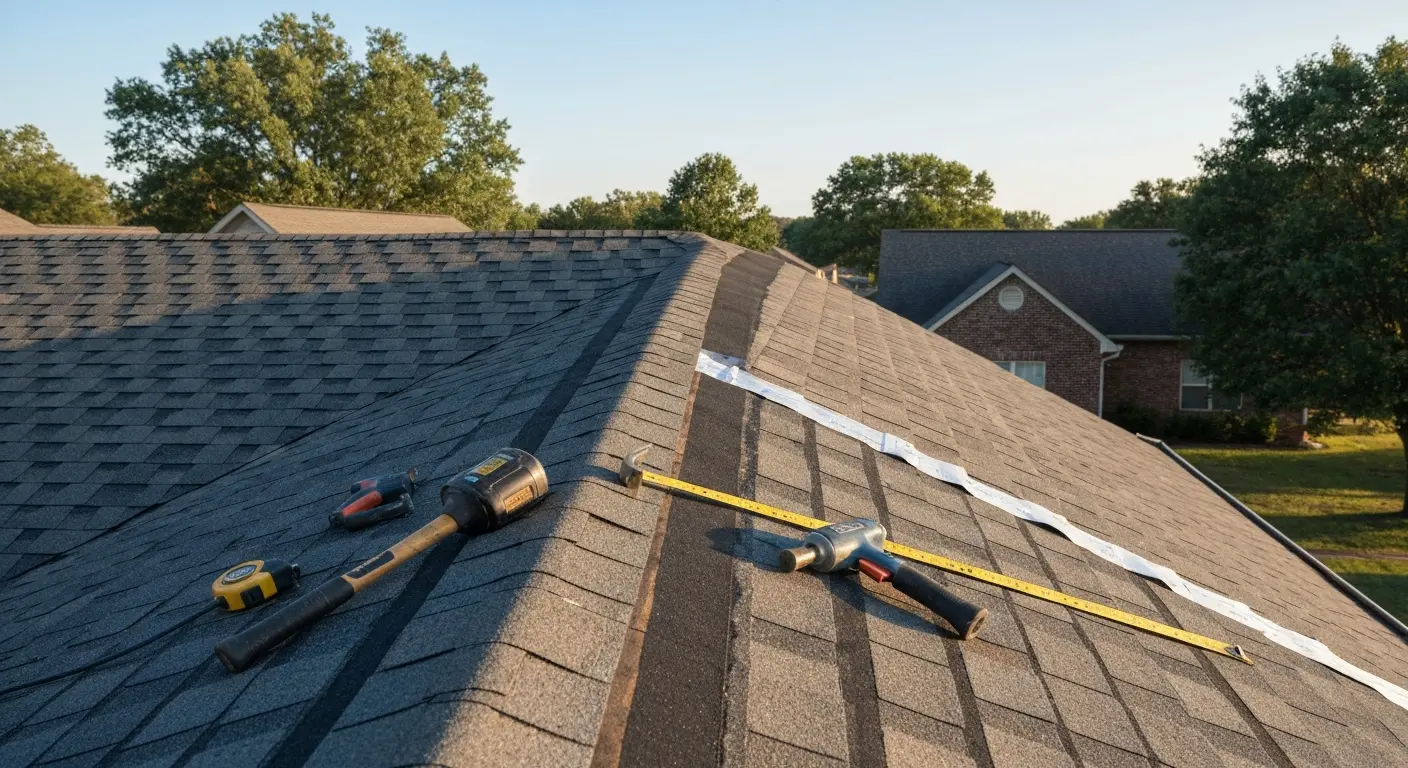 Roof repair work in Hickory Ridge