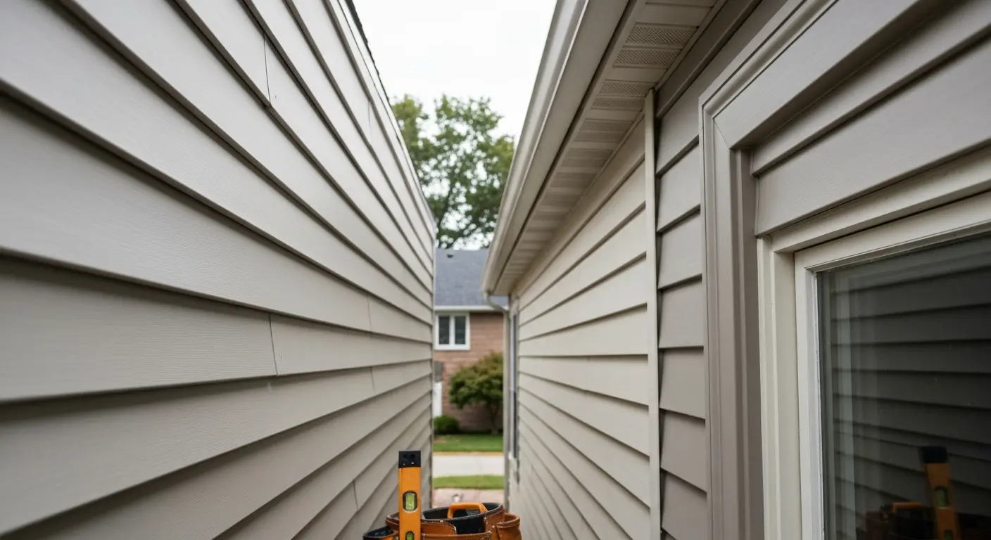 New siding installation