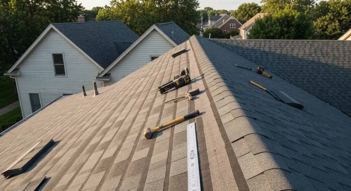 Roof replacement in progress