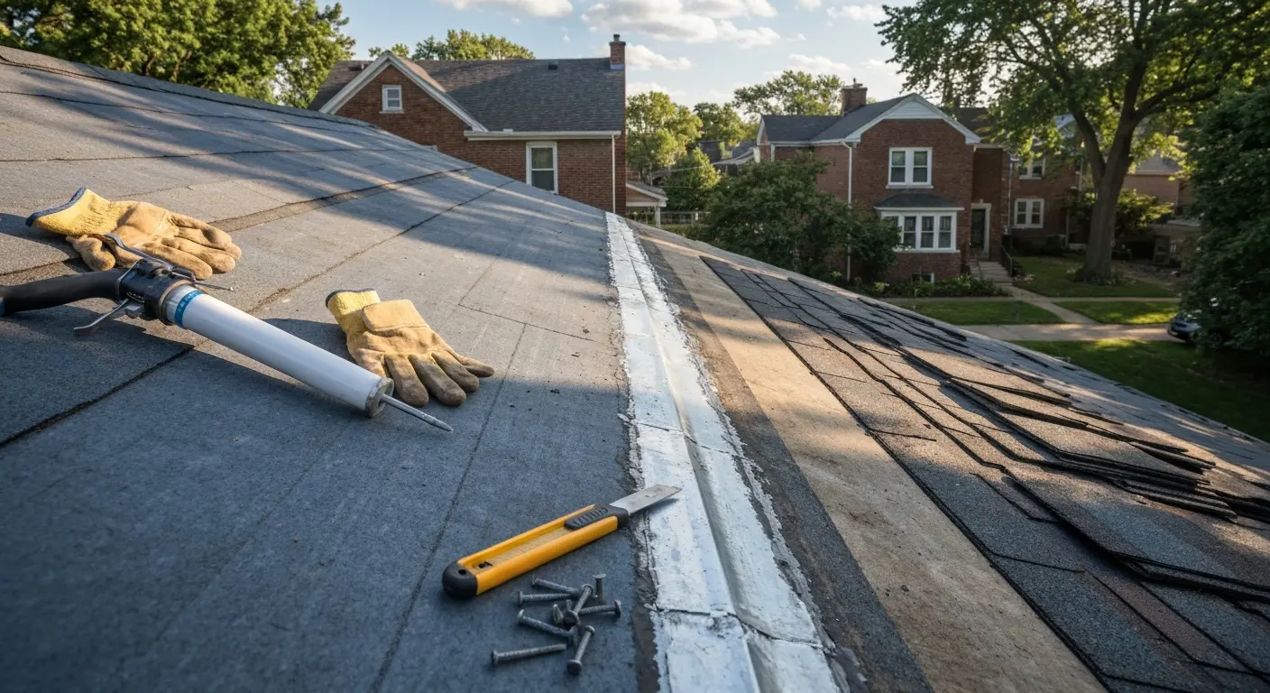 Roof repair work