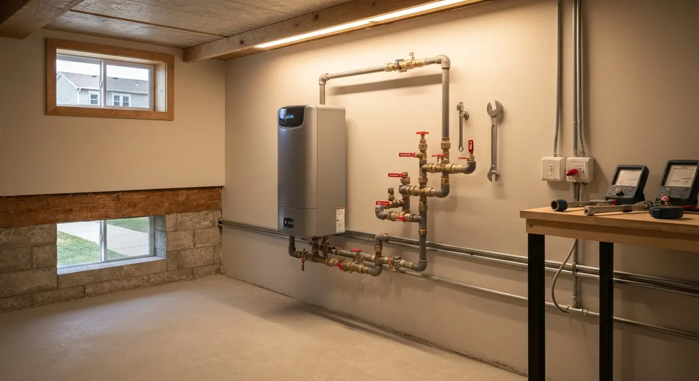 Water softener installation and water treatment