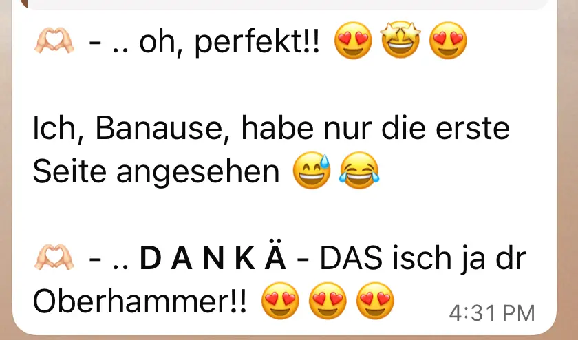 Kundenfeedback Screenshot