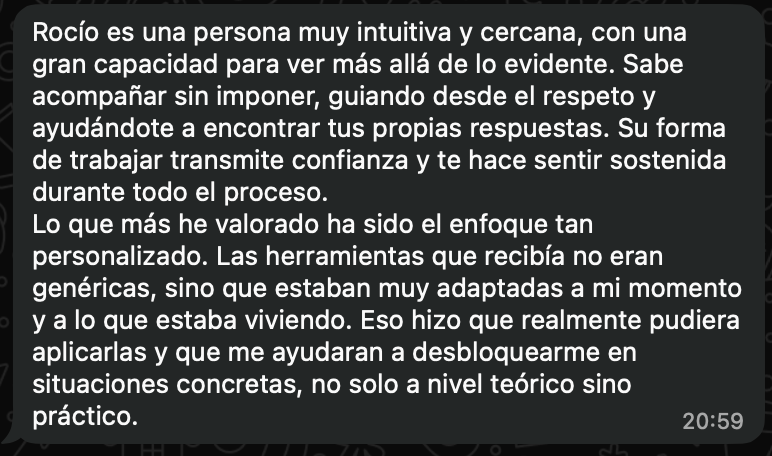 Continuación del mensaje de Lucía Blasco