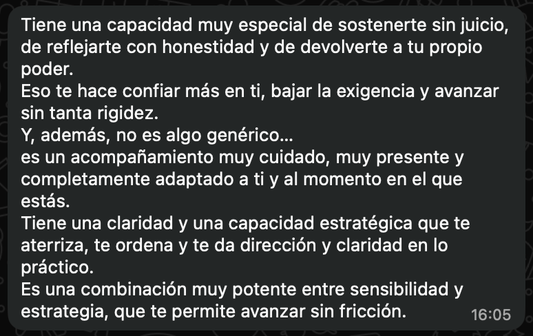 Mensaje de Natalia Caballero sobre su proceso con Empresaria Raíz