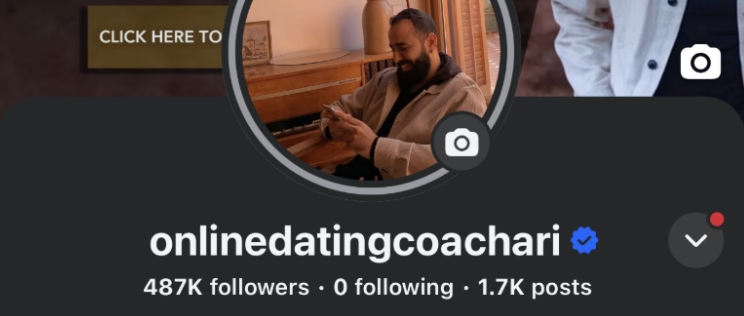 Facebook profile showing 487K followers