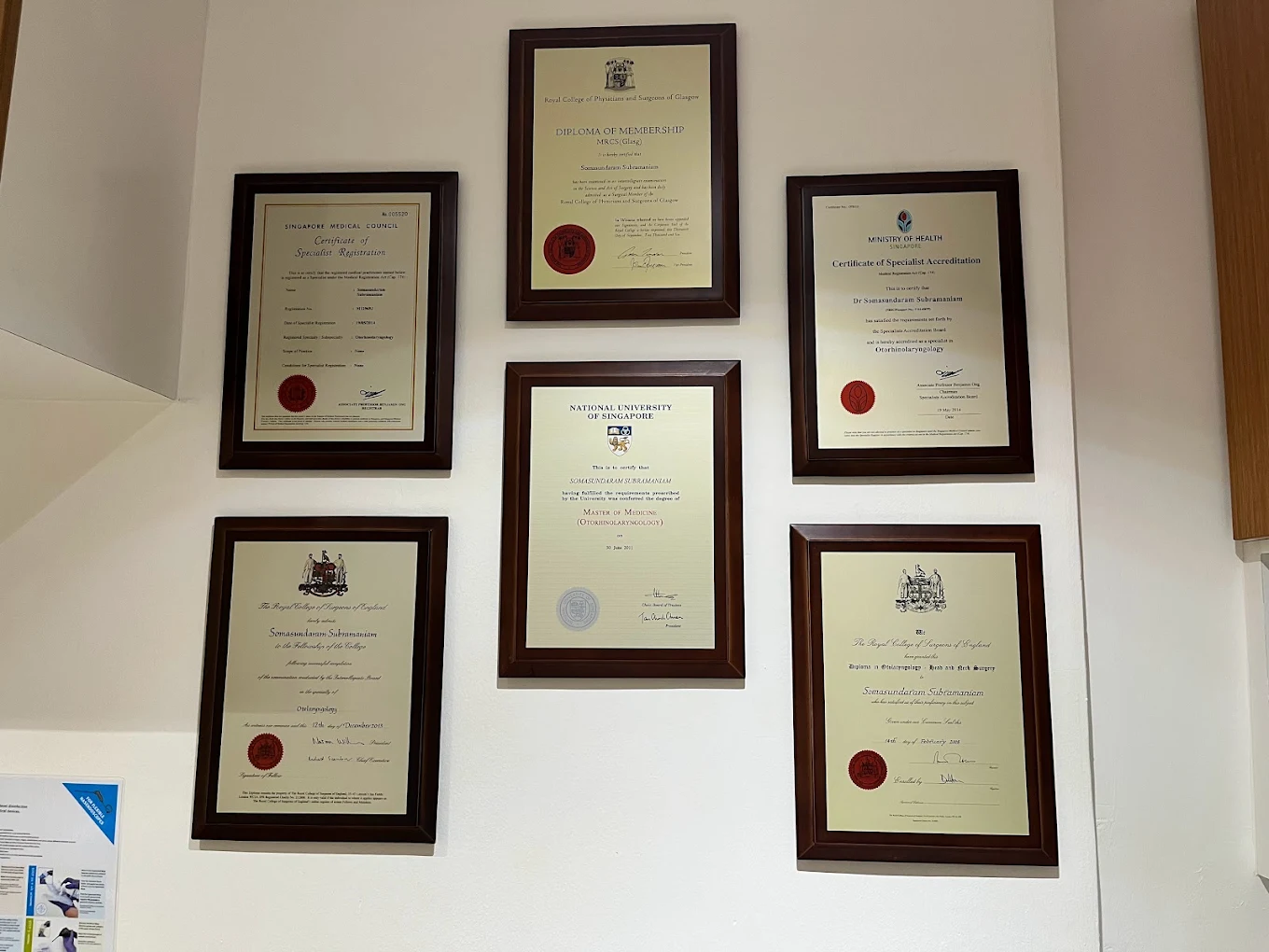 Wall of awards