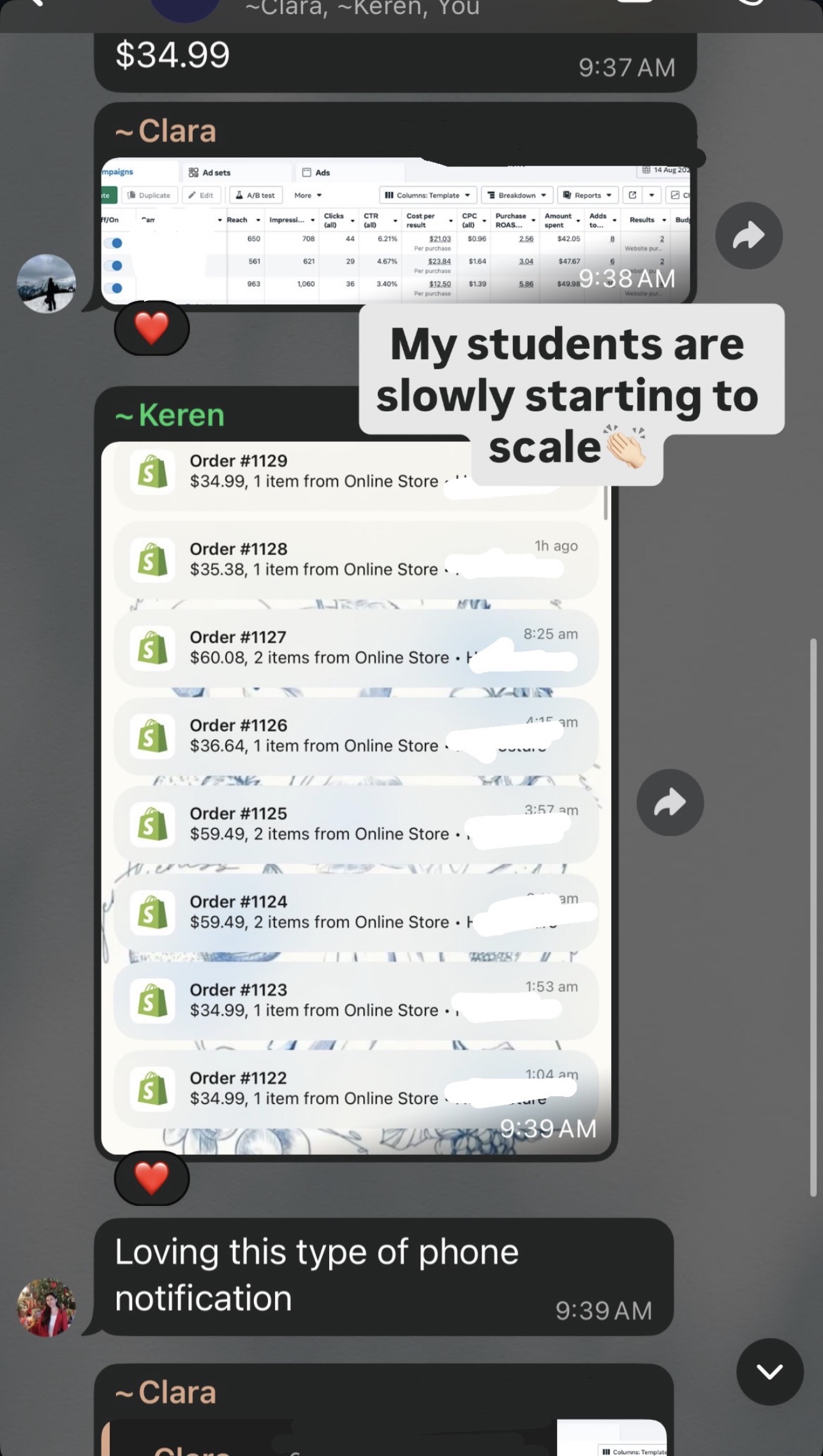 Student result screenshot