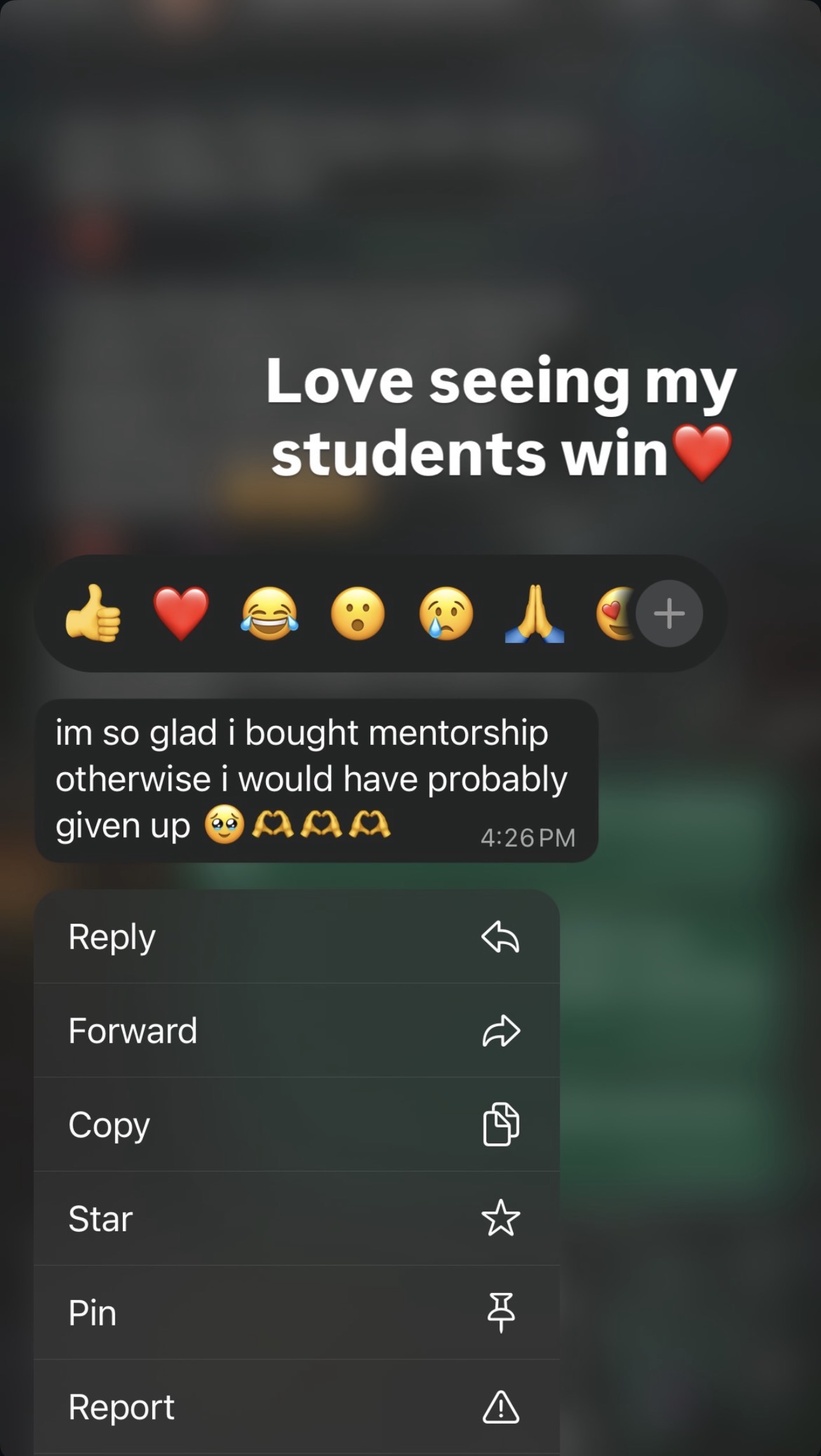 Student result screenshot