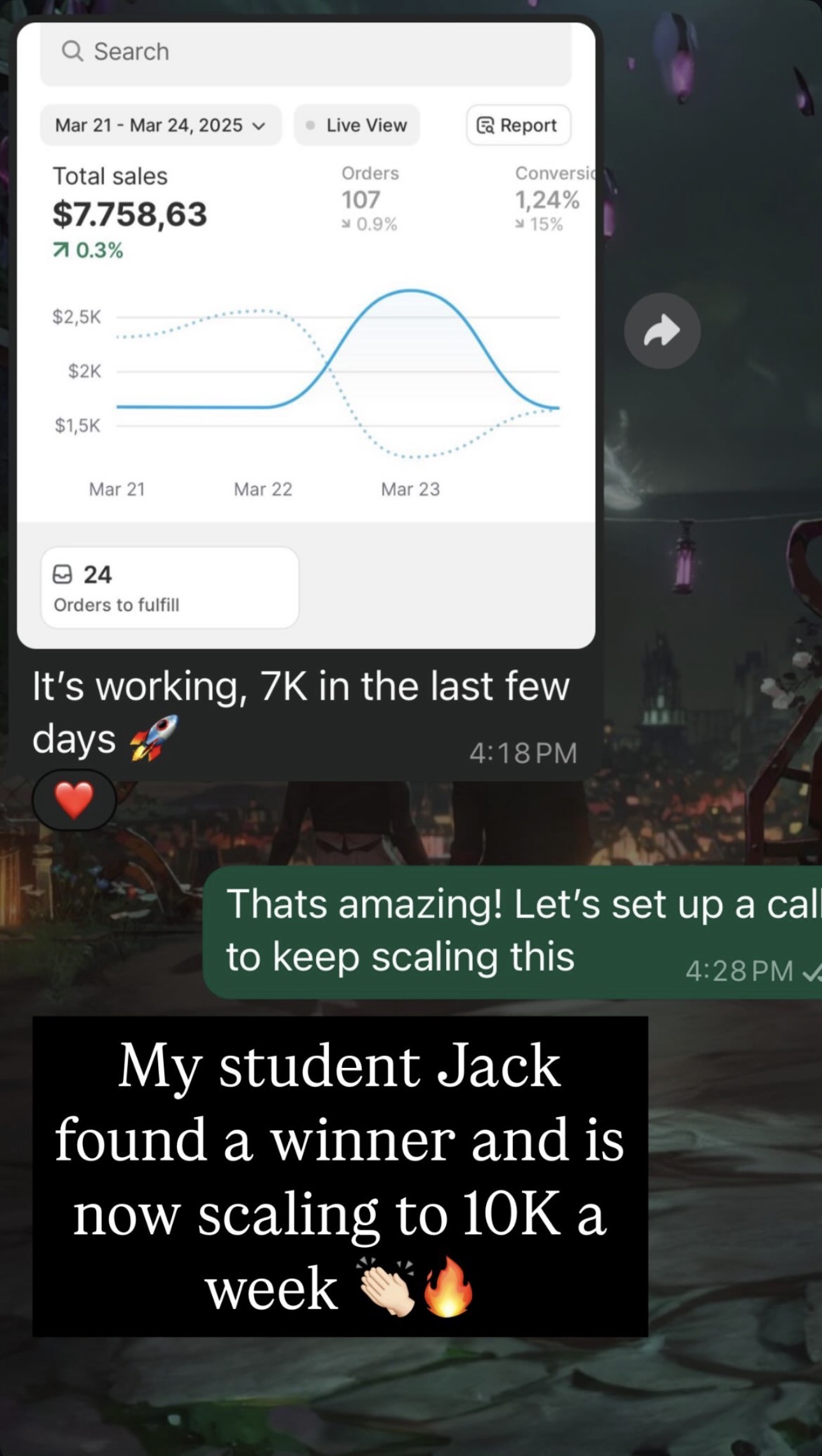 Student result screenshot