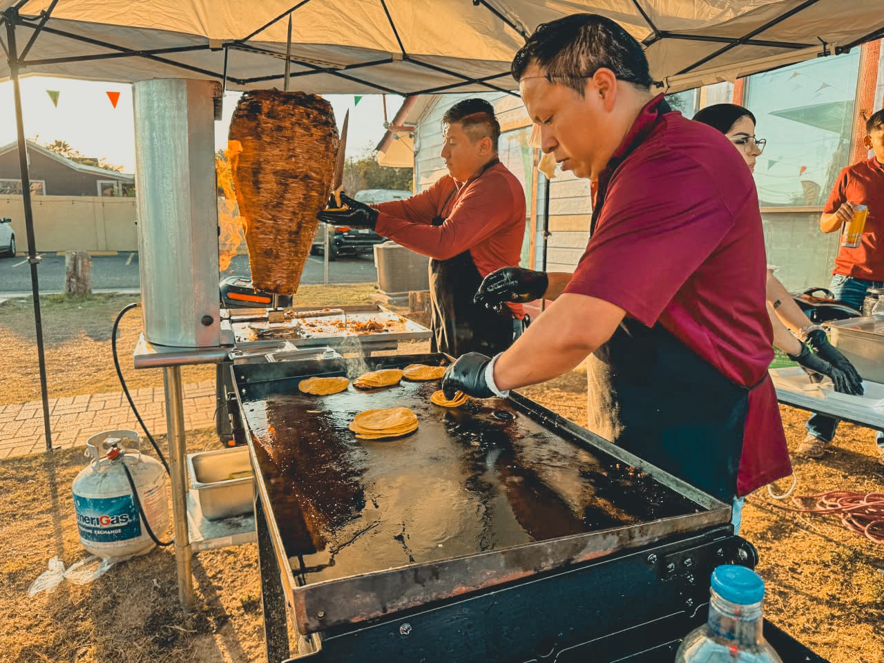 Tacos al pastor and grilled Mexican food