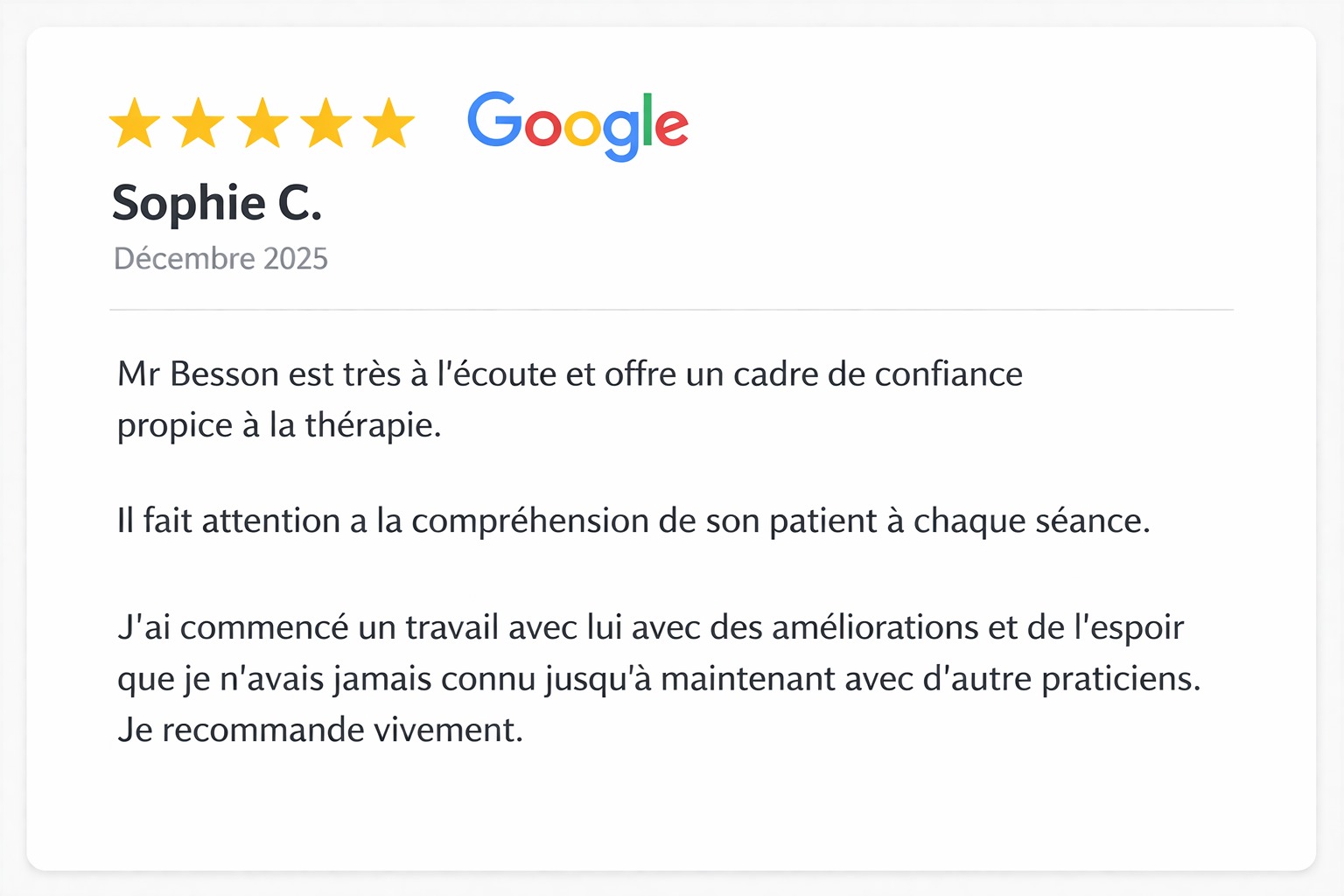 Avis Google Martin Besson