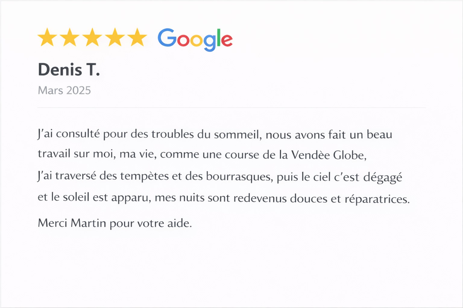 Avis Google Martin Besson