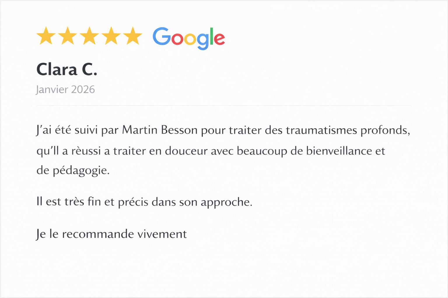 Avis Google Martin Besson