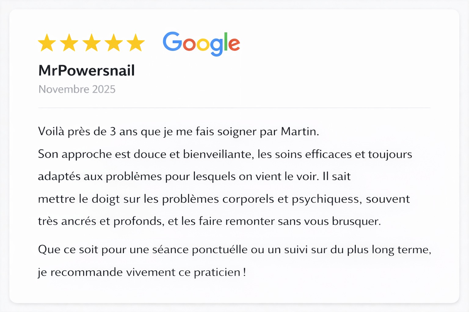 Avis Google Martin Besson