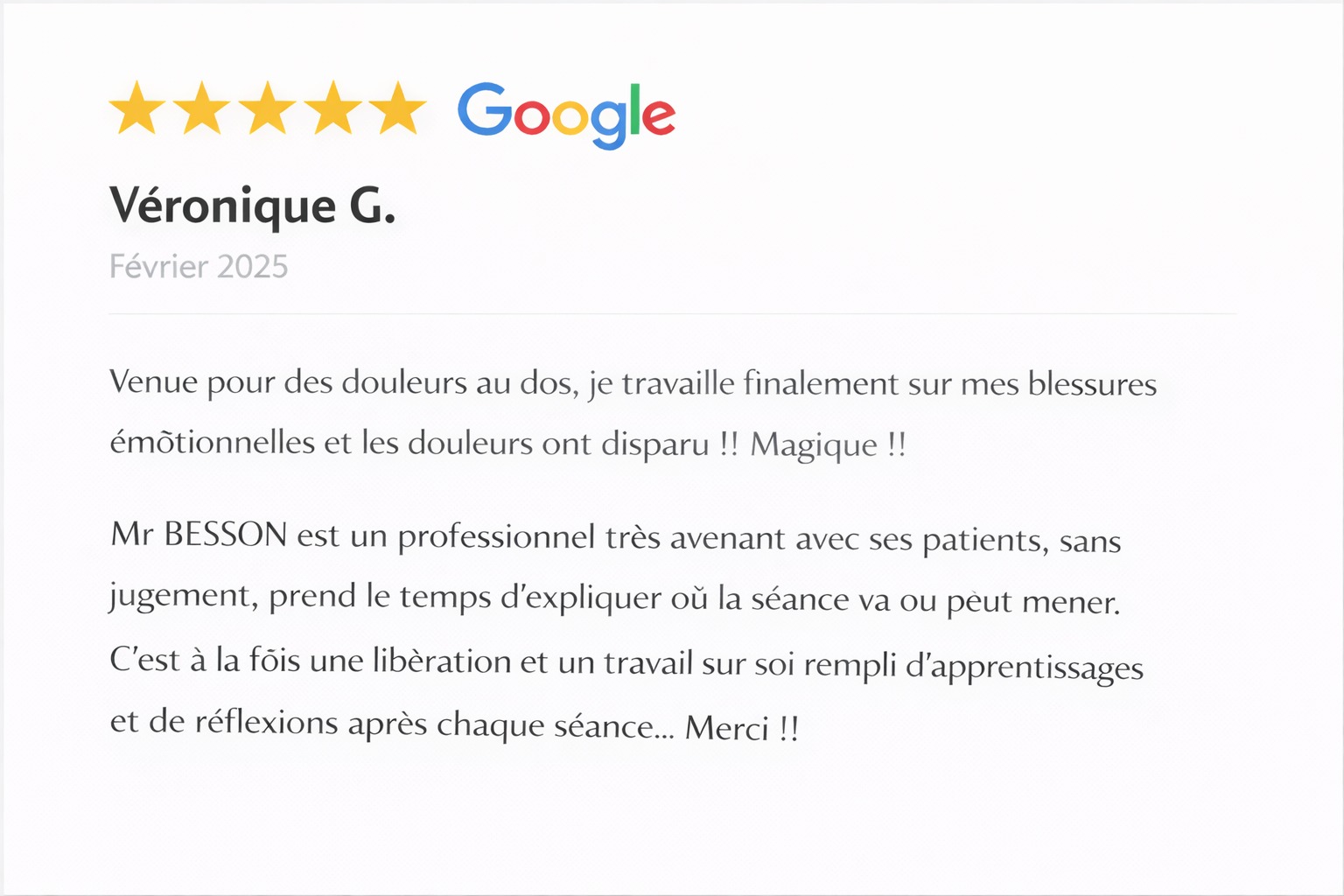 Avis Google Martin Besson