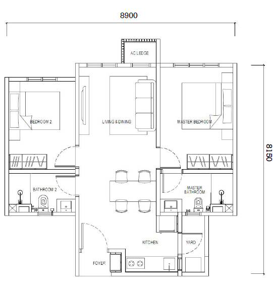 Type D2 Floor plan