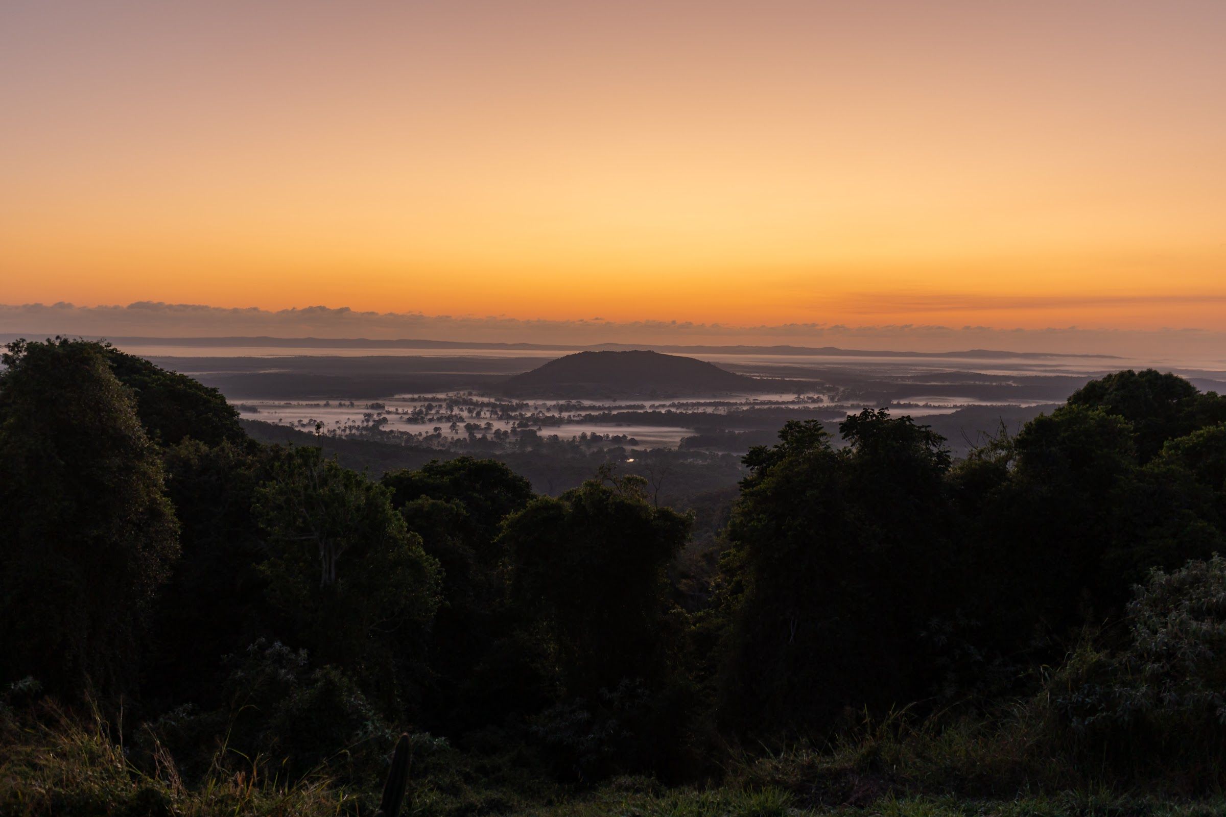 Sunset over the Noosa Hinterland from The Wolvi House