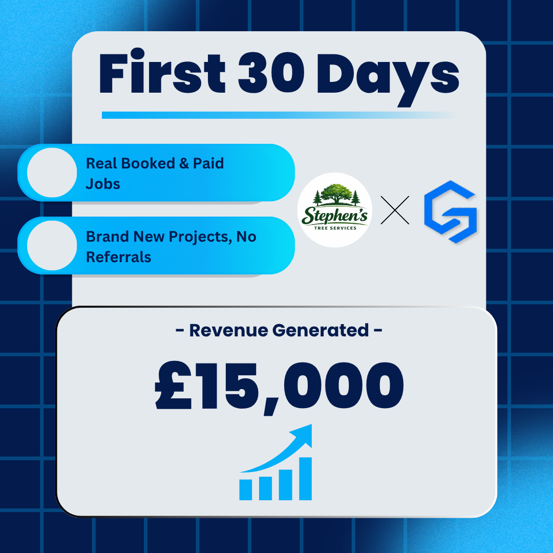 Stephen's Tree Services — £15,000 generated in first 30 days