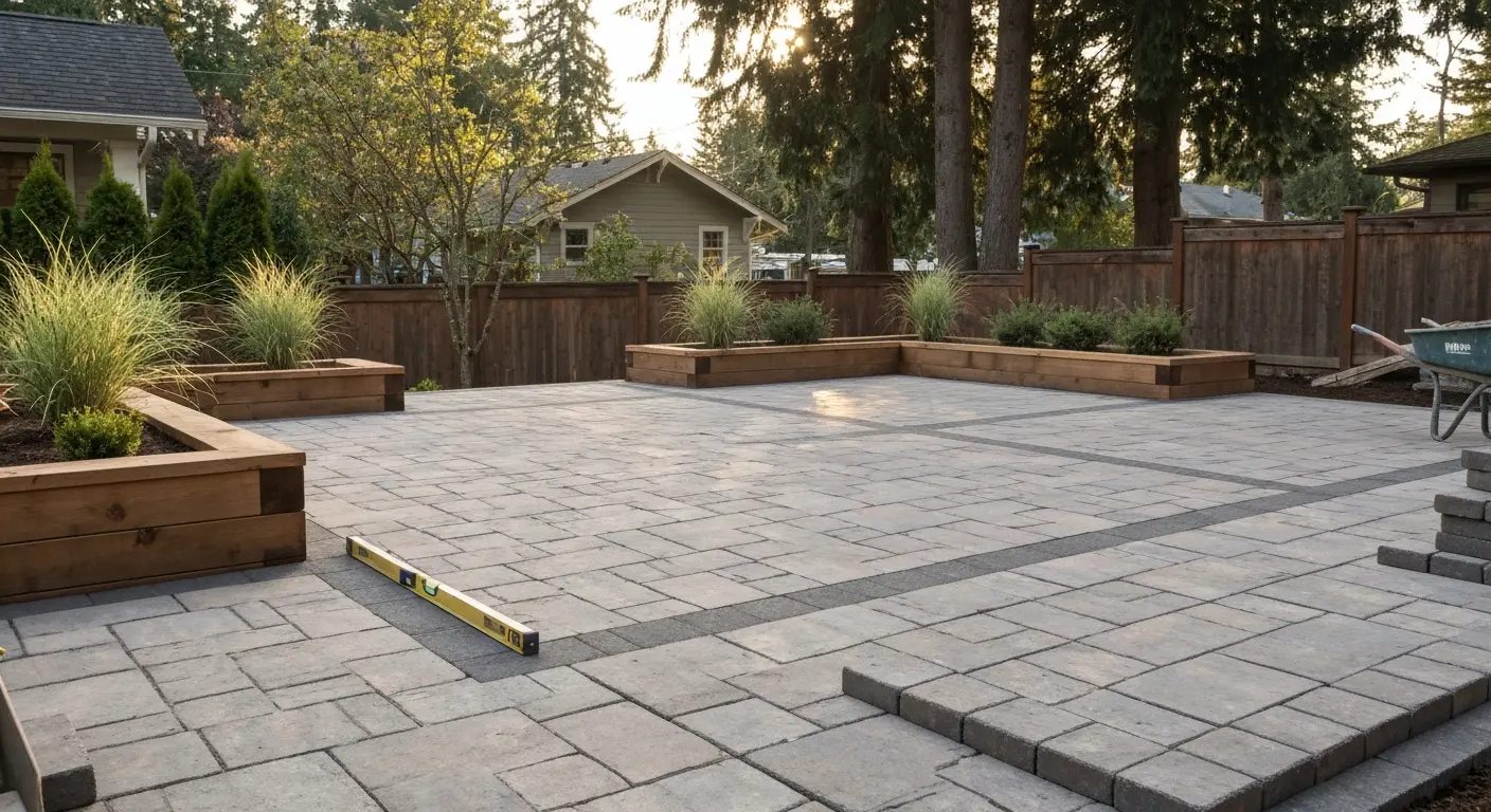 Paver patio installation