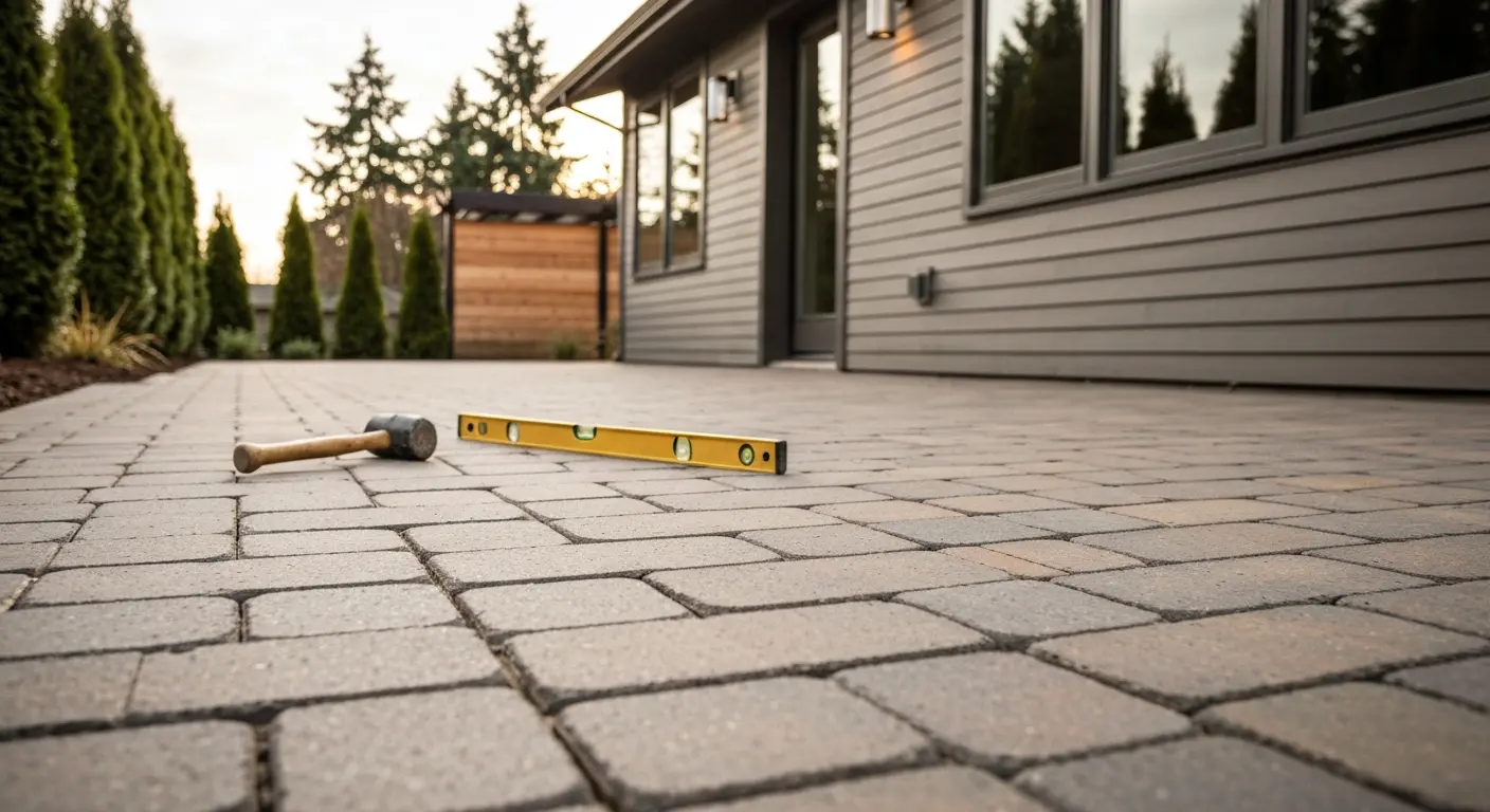 Paver patio installation