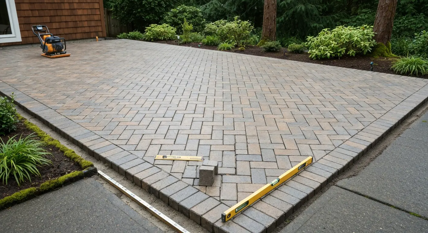 Paver driveway installation