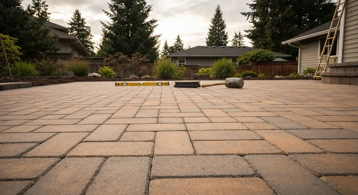 Paver patio installation