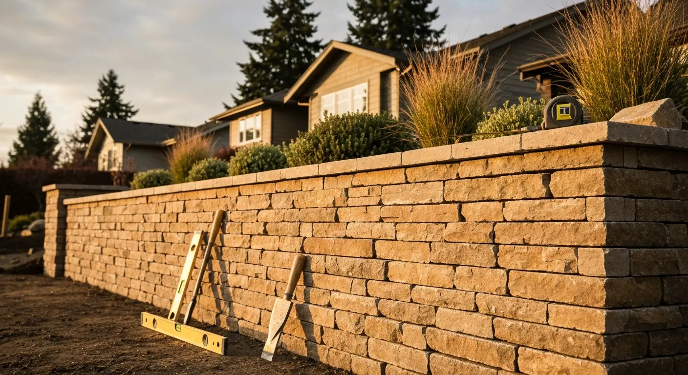 Retaining wall installation
