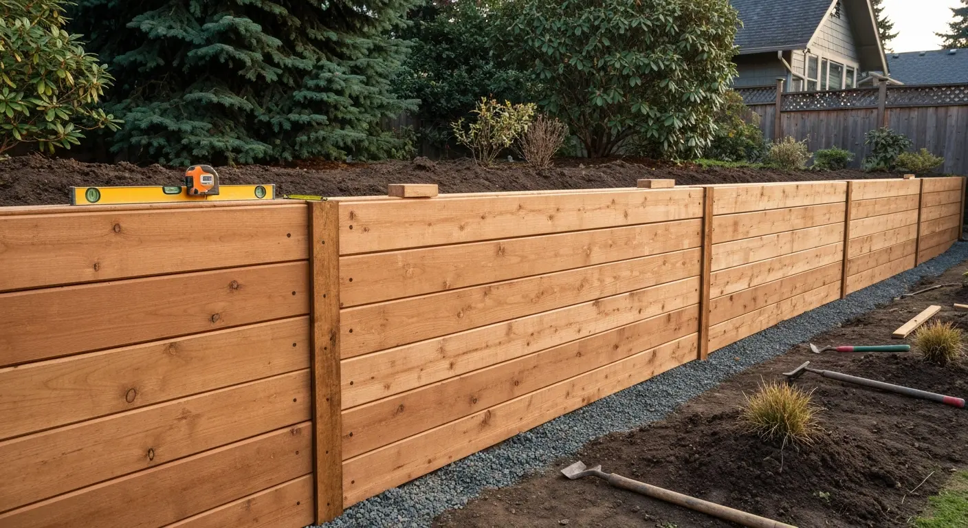 Timber retaining wall