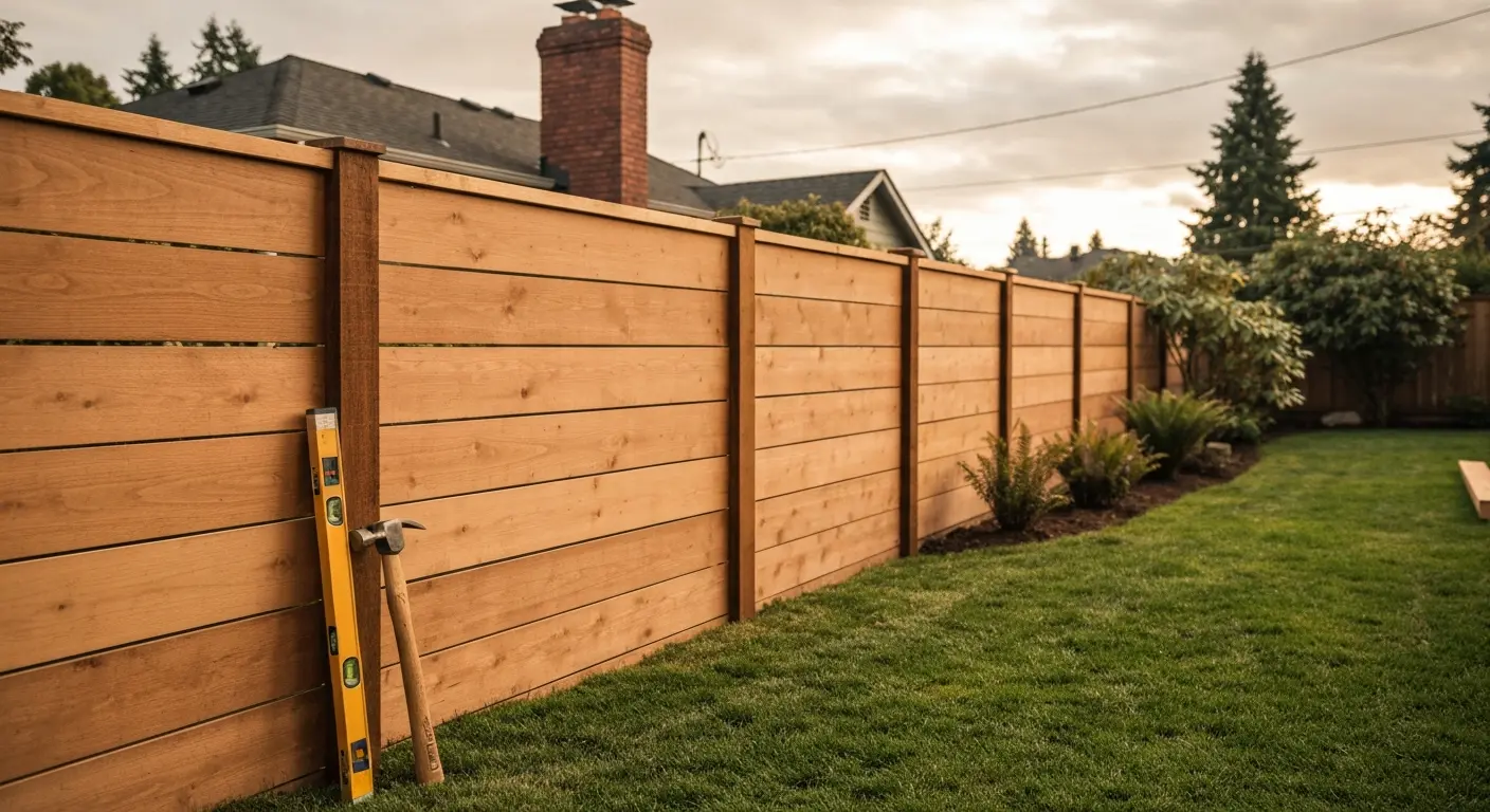 Wood fence installation