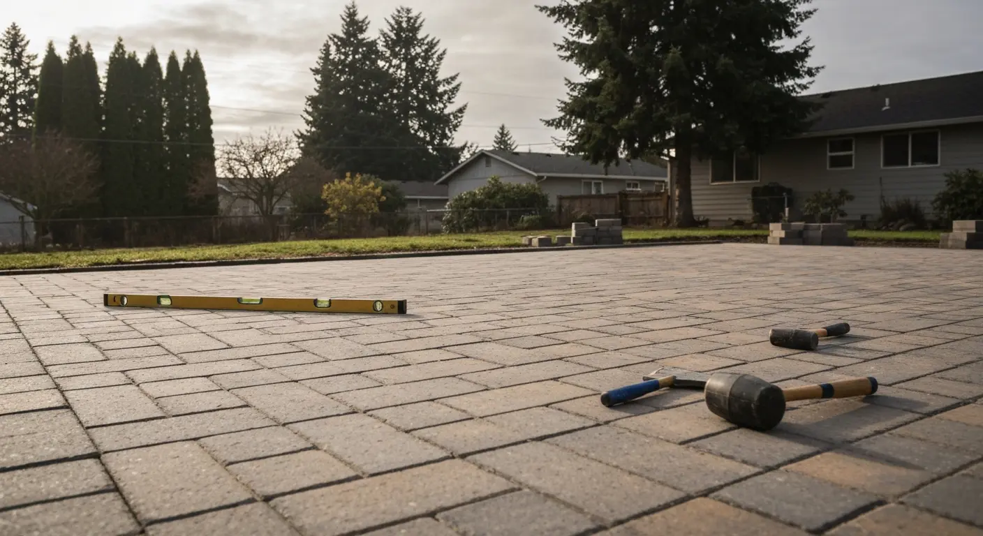 Paver patio installation