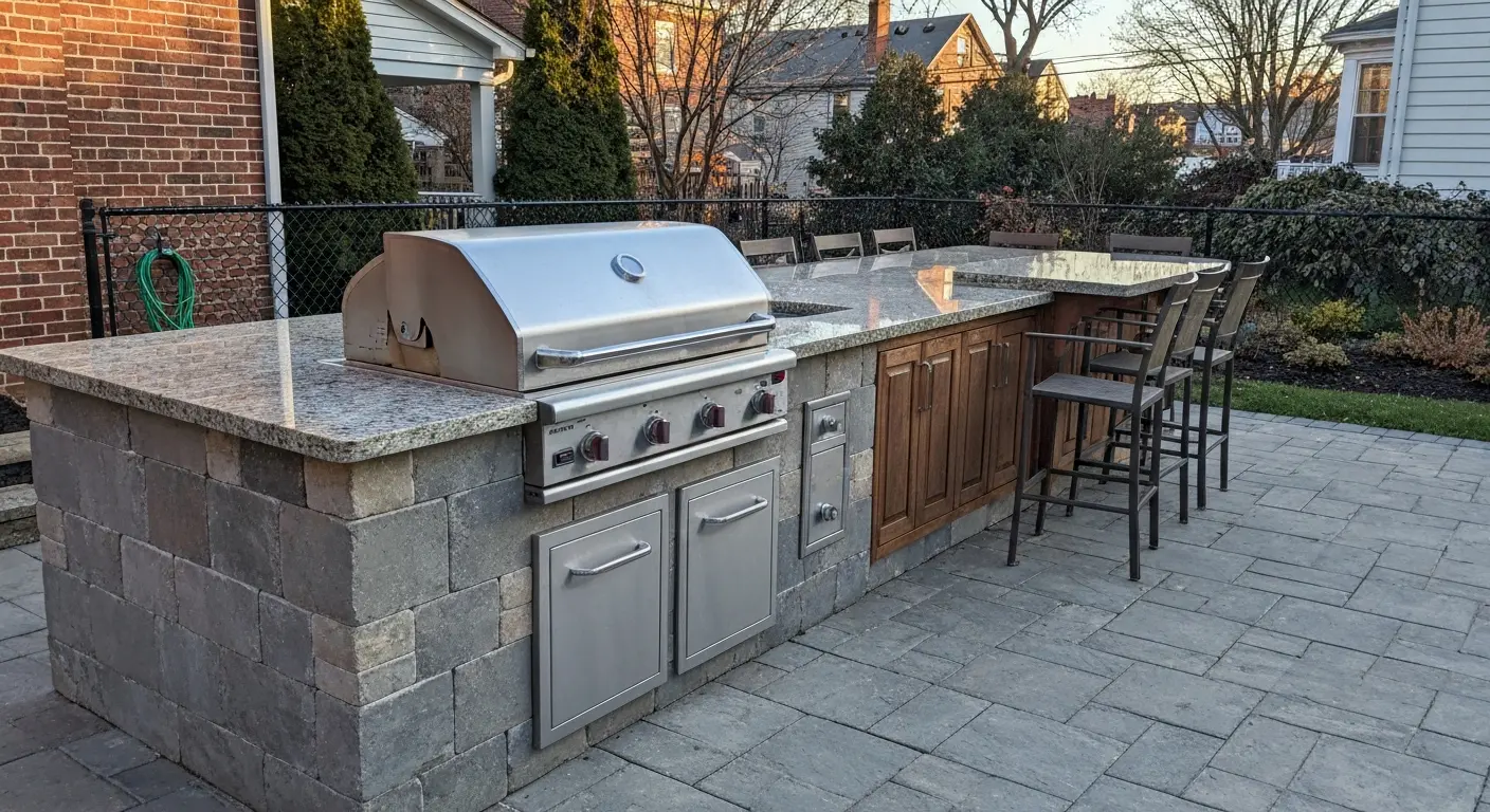 Outdoor kitchen installation