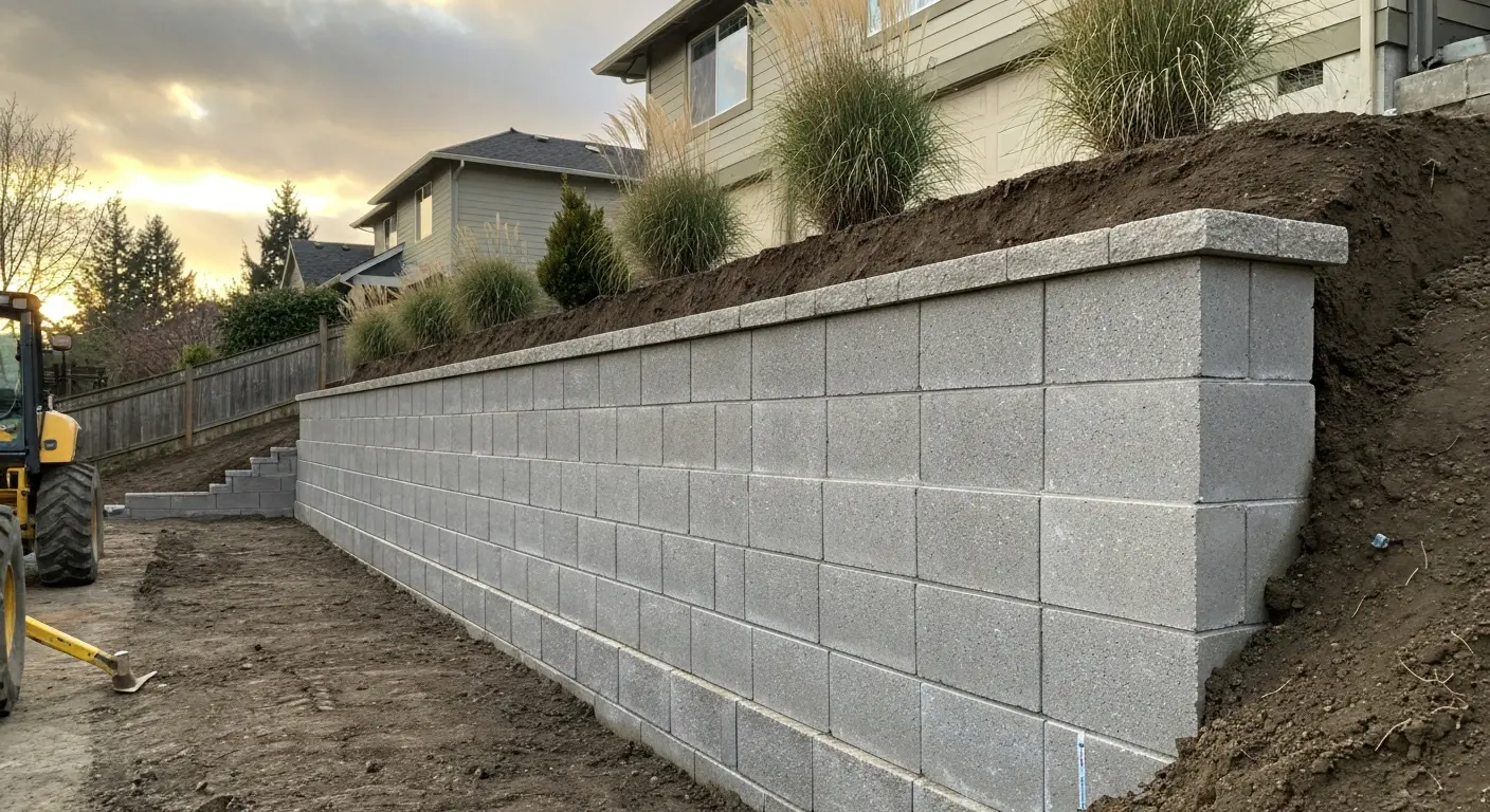 Retaining wall installation South Beaverton