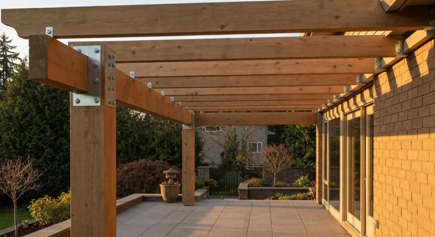 Attached pergola