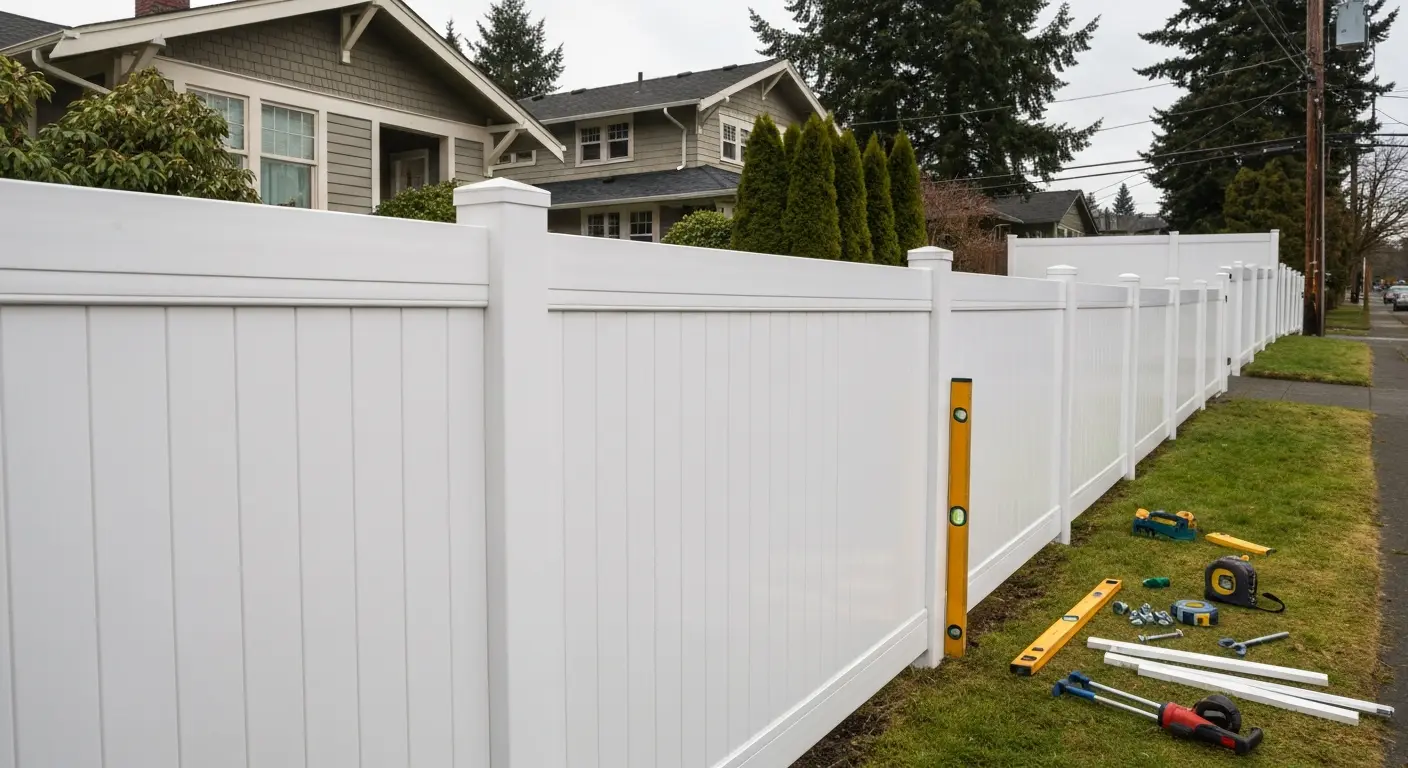 Vinyl fence installation