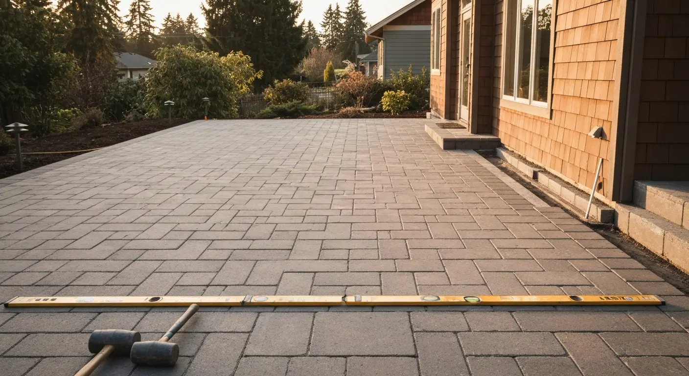 Paver patio installation