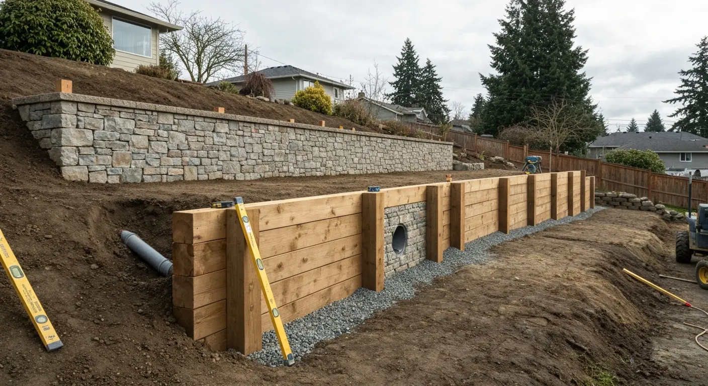 Retaining wall construction